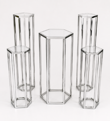 Medium Silver Hexagon Pedestal