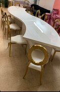White Acrylic Serpentine Table (2pieces)