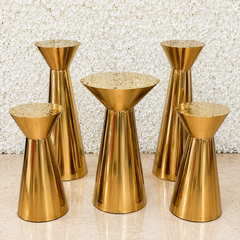 Medium Wide Gold/ Mirrored Pedestal