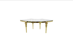 Serpentine Gold Trim and White Table