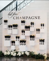 "NEW" All White Champagne and Decor Wall