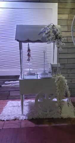 All White Candy Cart 