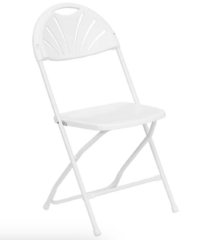 folding white fan back chair