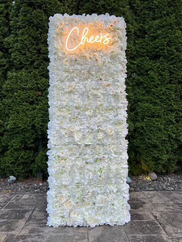 White Flower Champagne Wall