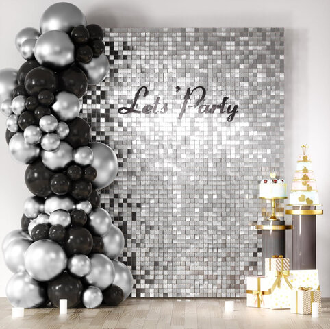 Metallic Silver Shimmer Wall