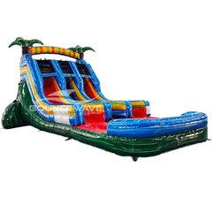'New' 16 FT Reggae Rush dual lane Center Climb water slide with pool