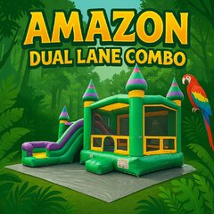 Amazon River Dual Lane Dry Bounce and Slide Combo