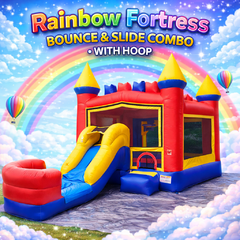 🌈 Rainbow Fortress Bounce and Slide Combo - With Hoop