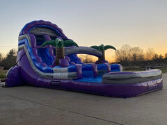 16' FT Purple Plunge water slide with pool