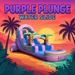 16' FT Purple Plunge water slide with pool