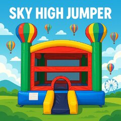 Sky High Jumper House- M with 2 Hoops