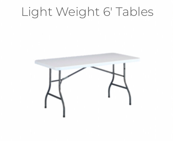 Light Weight 6' Tables