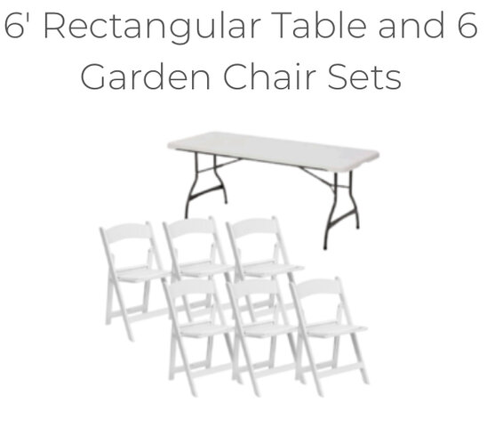 6' Rectangular Table and 6 Garden Chair Sets
