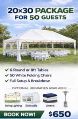 20x30 Package for 50 Guests