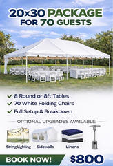 20x30 Package for 70 Guests