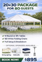 20x30 Package for 80 Guests