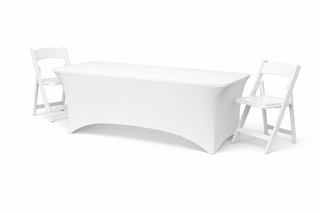 8ft Rectangular Table White Spandex Cover 