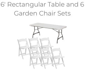 6' Rectangular Table and 6 Garden Chair Sets