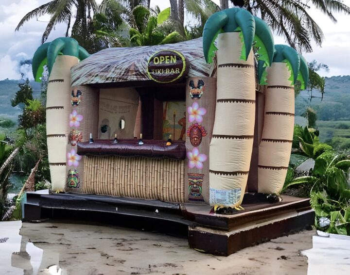 Family enjoying inflatable rentals