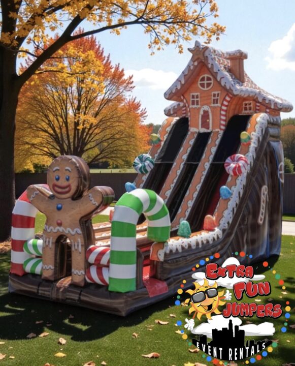 Party event with bounce houses