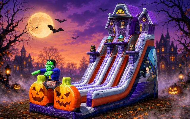 24ft Haunted Mansion Frankenstein Dry Slide 708