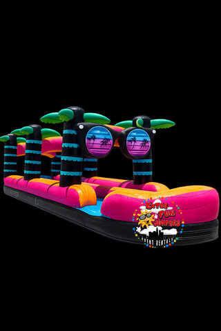 35 Foot Beach Vibe Double Lane Slip and Slide Deep Pool