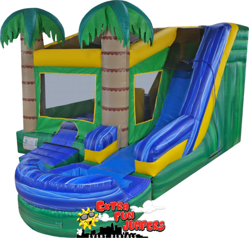 6 in 1 Tropical Combo Waterslide  with Pool 247