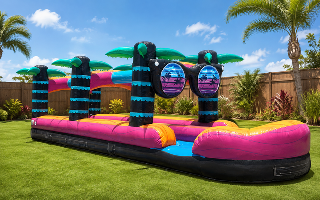 35ft Beach Vibe Double Lane Slip and Slide with Splash area 528