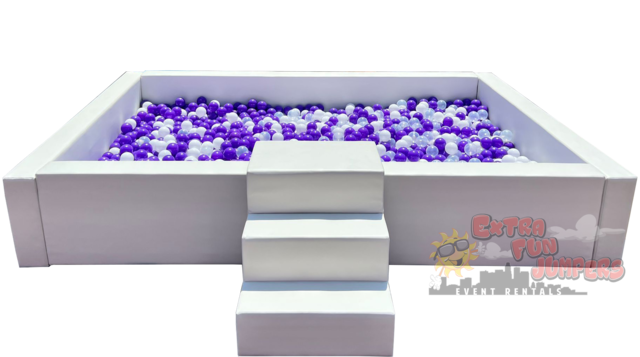 White Ball Pit with Stairs 10ft x 7ft