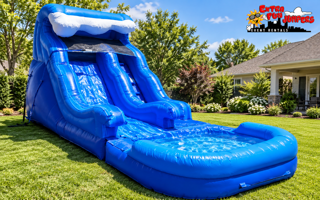 12ft Wave single lane Waterslide with pool 514