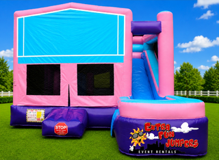 6 in1 Pink Combo Water Slide with Pool #228