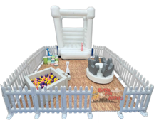 White Bouncer Soft Play Set with Mechanical Merry Go Round