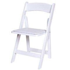 Rustic white wooden padded chair