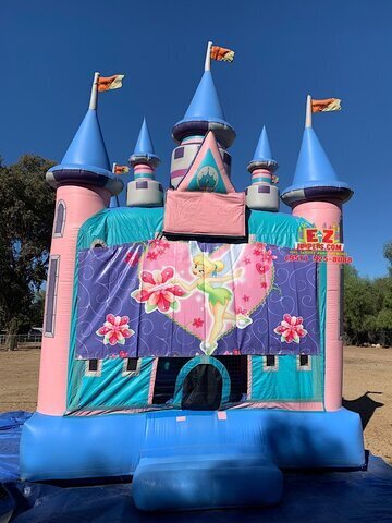 Tinker Bell Fairy Magic Castle with Obstacles and Basketball Hoop 