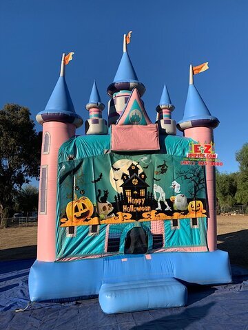 Halloween - Haunted house Magic Castle with Obstacles and Basketball Hoop 