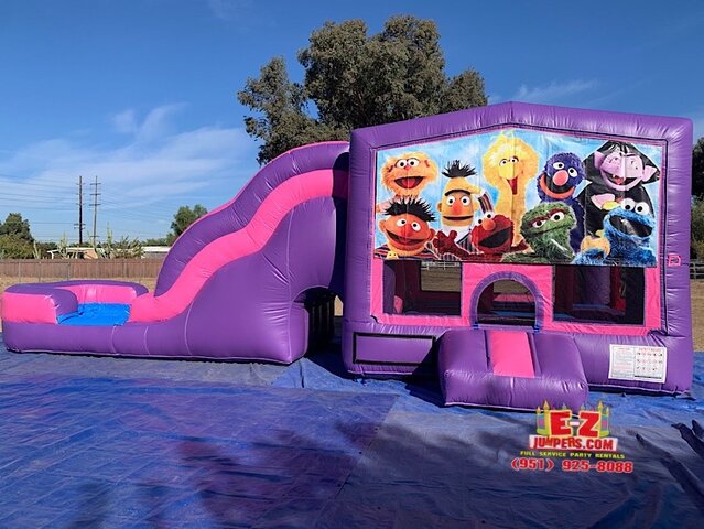 Sesame Street - Pink & Purple Jumper Slide Multi-Activities Combo