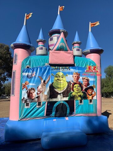 Shrek Magic Castle with Obstacles and Basketball Hoop 