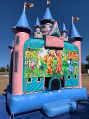 Winnie The Pooh Magic Castle with Obstacles and Basketball Hoop 