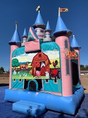 Animal Farm Magic Castle with Obstacles and Basketball Hoop 