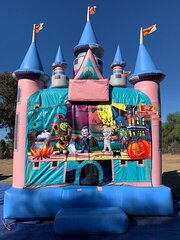 Halloween - Witch Magic Castle with Obstacles and Basketball Hoop 