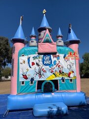 Dr Seuss Cat in the Hat Magic Castle with Obstacles and Basketball Hoop 