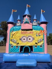 Minions Magic Castle with Obstacles and Basketball Hoop 