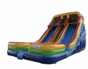 21-Feet Dual Lane Water Slide and Double Pool