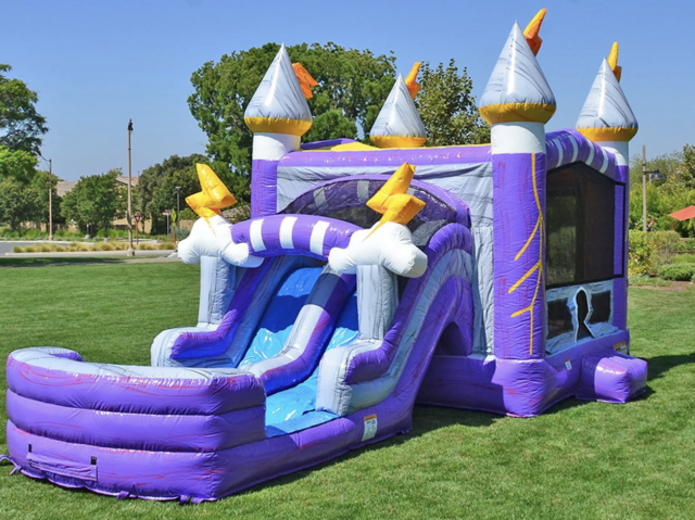 Thunder Bolt Bounce House with Water Slide 