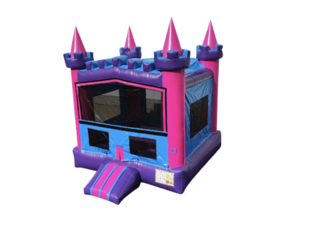 Pink and Purple Castle Bounce House Rental