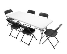 6ft table and 6 chairs 