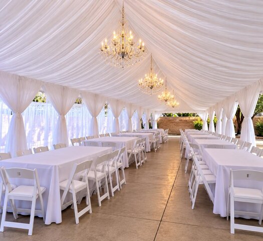 20x50 Tent Draping Package 80 Guests