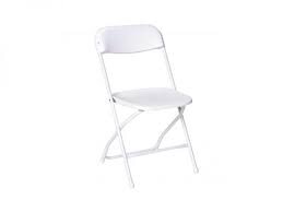 White plastic folding chairs 