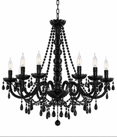 8-Arm Chandelier Black