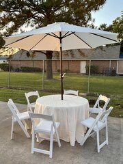 Outdoor table with umbrelle & chair set 